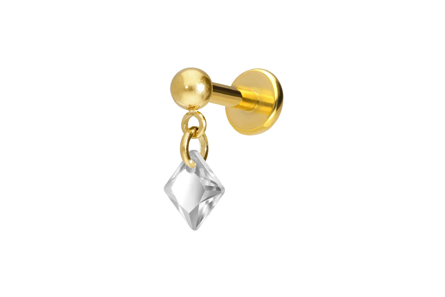 Titan Labret mit Push Fit KRISTALLQUADRAT